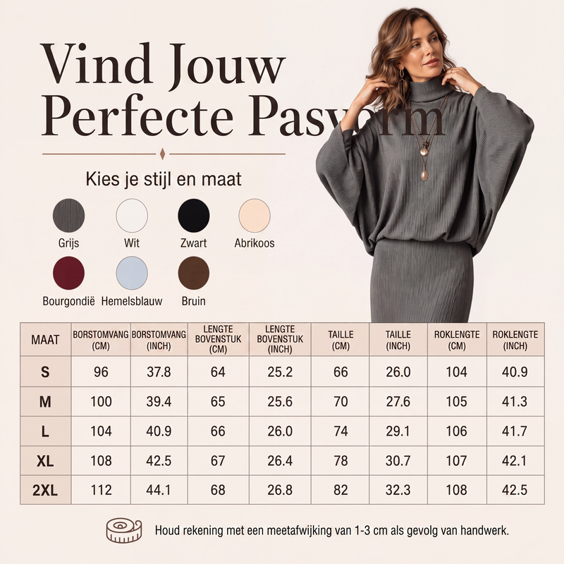 🔥Gratis verzending✈️Dames Set met Vleermuismouwen Top & Lange Maxi Rok 🧶 Elegante 2-delige Outfit voor Alledaags en Feest
