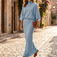 🔥Gratis verzending✈️Dames Set met Vleermuismouwen Top & Lange Maxi Rok 🧶 Elegante 2-delige Outfit voor Alledaags en Feest