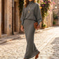 🔥Gratis verzending✈️Dames Set met Vleermuismouwen Top & Lange Maxi Rok 🧶 Elegante 2-delige Outfit voor Alledaags en Feest