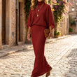 🔥Gratis verzending✈️Dames Set met Vleermuismouwen Top & Lange Maxi Rok 🧶 Elegante 2-delige Outfit voor Alledaags en Feest