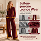 🔥Gratis verzending✈️Dames Colorblock 2-Delige Set met Lange Mouwen Top & Wijde Pantalon – Trendy Design en Comfortabele Pasvorm