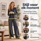 🔥Gratis verzending✈️Dames Colorblock 2-Delige Set met Lange Mouwen Top & Wijde Pantalon – Trendy Design en Comfortabele Pasvorm