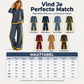 🔥Gratis verzending✈️Dames Colorblock 2-Delige Set met Lange Mouwen Top & Wijde Pantalon – Trendy Design en Comfortabele Pasvorm