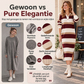 ✨ Nieuwe Collectie 👗 Dames Gestreepte Gebreide Jurk met Kraag – Elegante Pasvorm, Zacht Comfort & Tijdloze Stijl