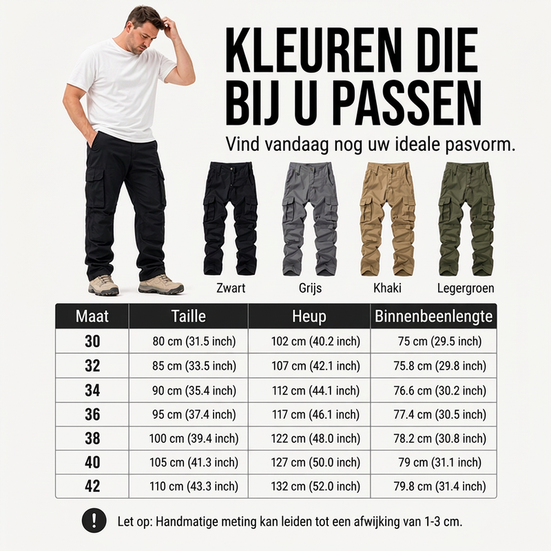 🔥Gratis verzending✈️Heren Outdoor Cargobroek met Meerdere Zakken – Comfortabel, Duurzaam & Ideaal voor Avontuur