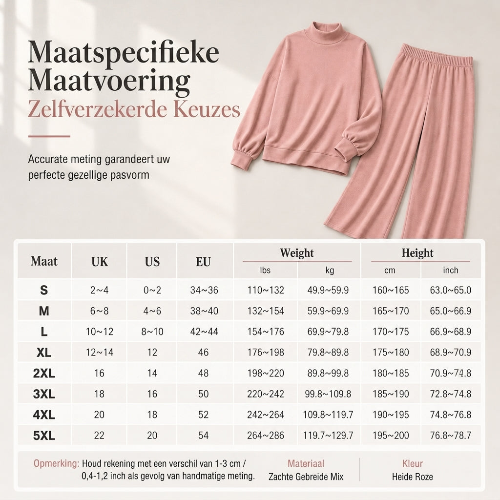 🔥Gratis verzending✈️Dames Gebreide 2-Delige Loungeset met Mock Neck Sweatshirt & High Waist Wijde Pijpen Broek – Comfortabele Elegantie voor Elke Dag