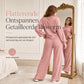 🔥Gratis verzending✈️Dames Gebreide 2-Delige Loungeset met Mock Neck Sweatshirt & High Waist Wijde Pijpen Broek – Comfortabele Elegantie voor Elke Dag
