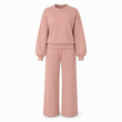 🔥Gratis verzending✈️Dames Gebreide 2-Delige Loungeset met Mock Neck Sweatshirt & High Waist Wijde Pijpen Broek – Comfortabele Elegantie voor Elke Dag