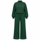 🔥Gratis verzending✈️Dames Gebreide 2-Delige Loungeset met Mock Neck Sweatshirt & High Waist Wijde Pijpen Broek – Comfortabele Elegantie voor Elke Dag