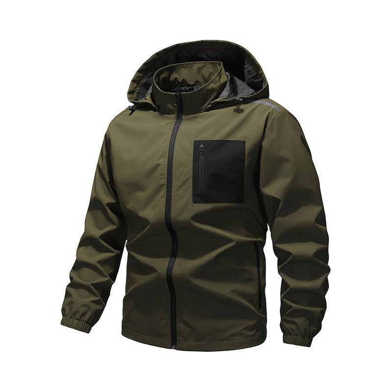 🔥 Tijdelijke Korting 🏕️ Heren Outdoor Windjack met Afneembare Capuchon – Windbescherming, Comfort & Veelzijdige Stijl