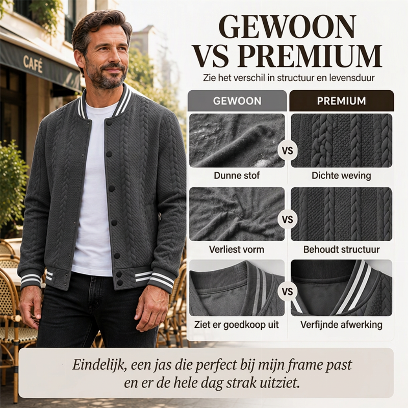 🔥50% OFF🔥Casual herenjack van jacquard-stof in baseballstijl