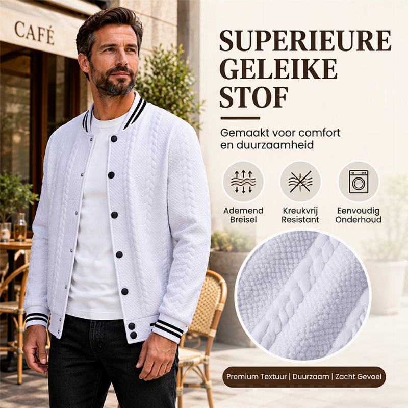 🔥50% OFF🔥Casual herenjack van jacquard-stof in baseballstijl