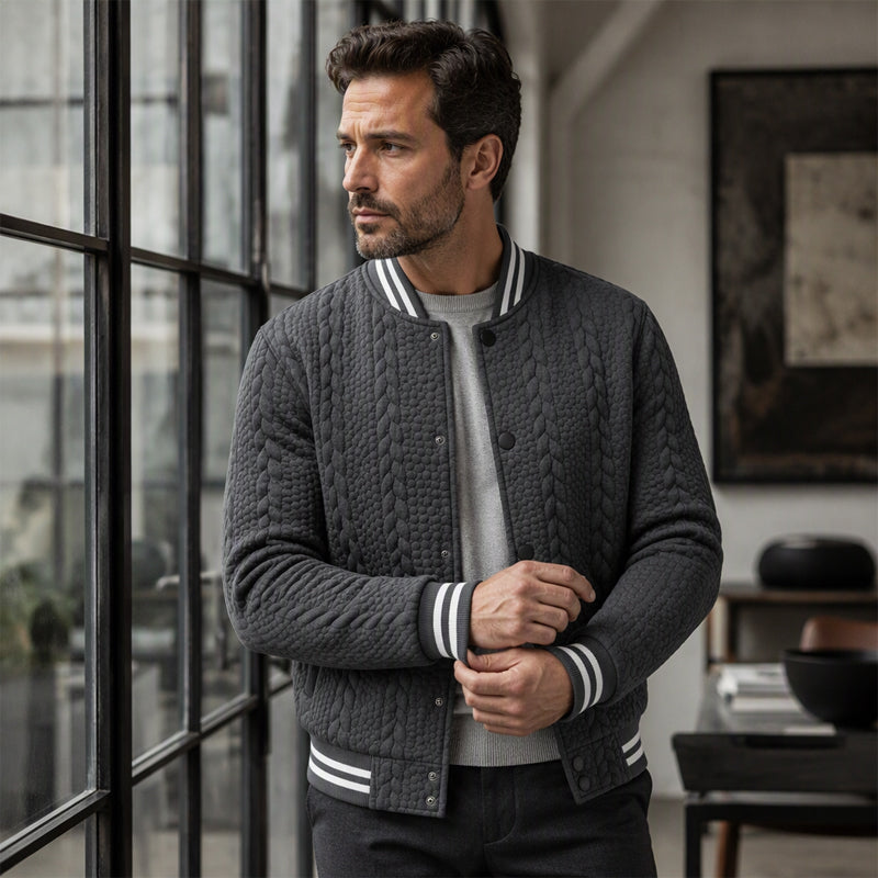 🔥50% OFF🔥Casual herenjack van jacquard-stof in baseballstijl