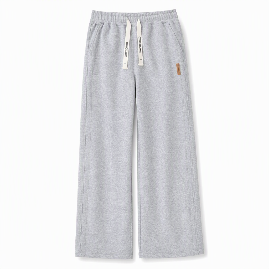 Heren losvallende, rechtvallende joggingbroek – dikke casual brede sportbroek voor herfst en winter