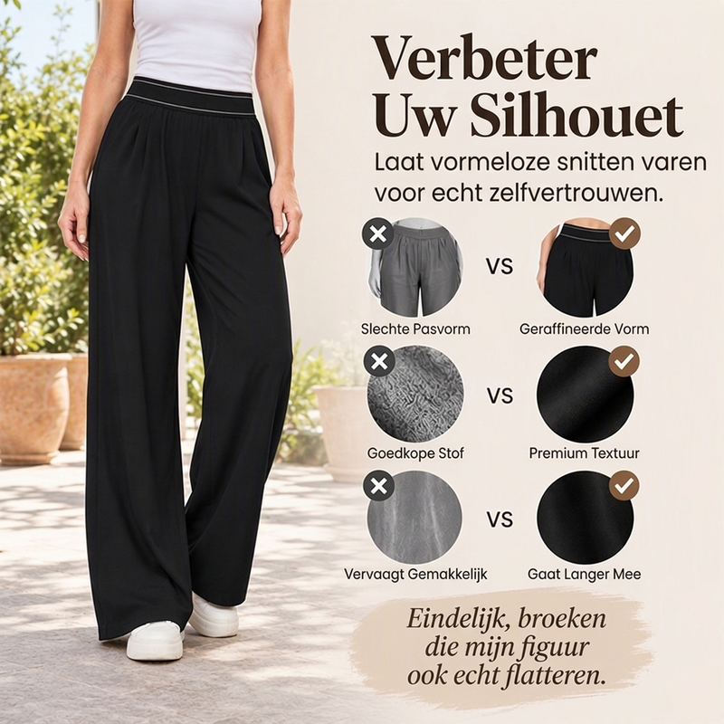 Lichte hoge taille wijde broek voor dames