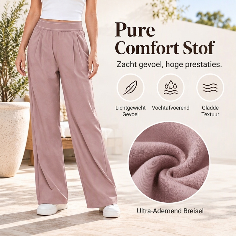 Lichte hoge taille wijde broek voor dames