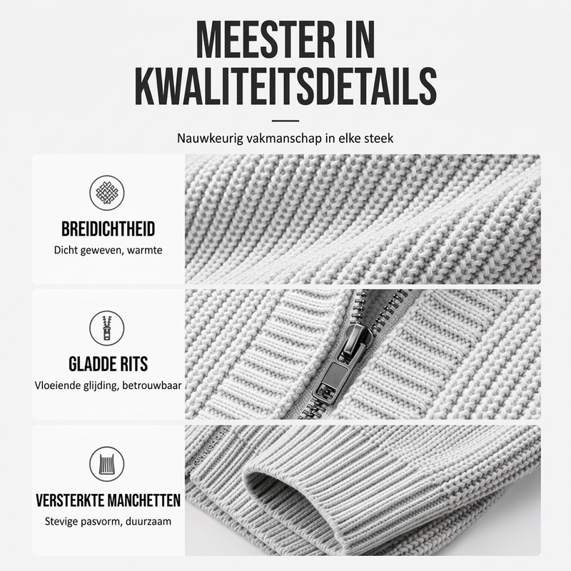 🔥Gratis verzending✈️Heren casual gebreide trui met capuchon en rits