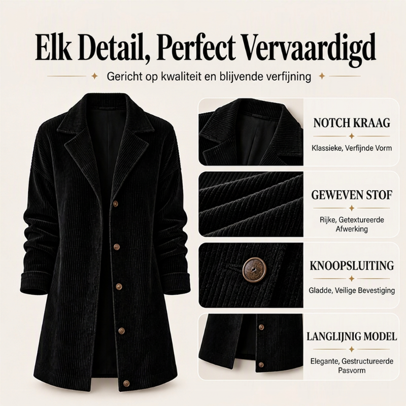 😍Casual corduroy kno open jack voor dames