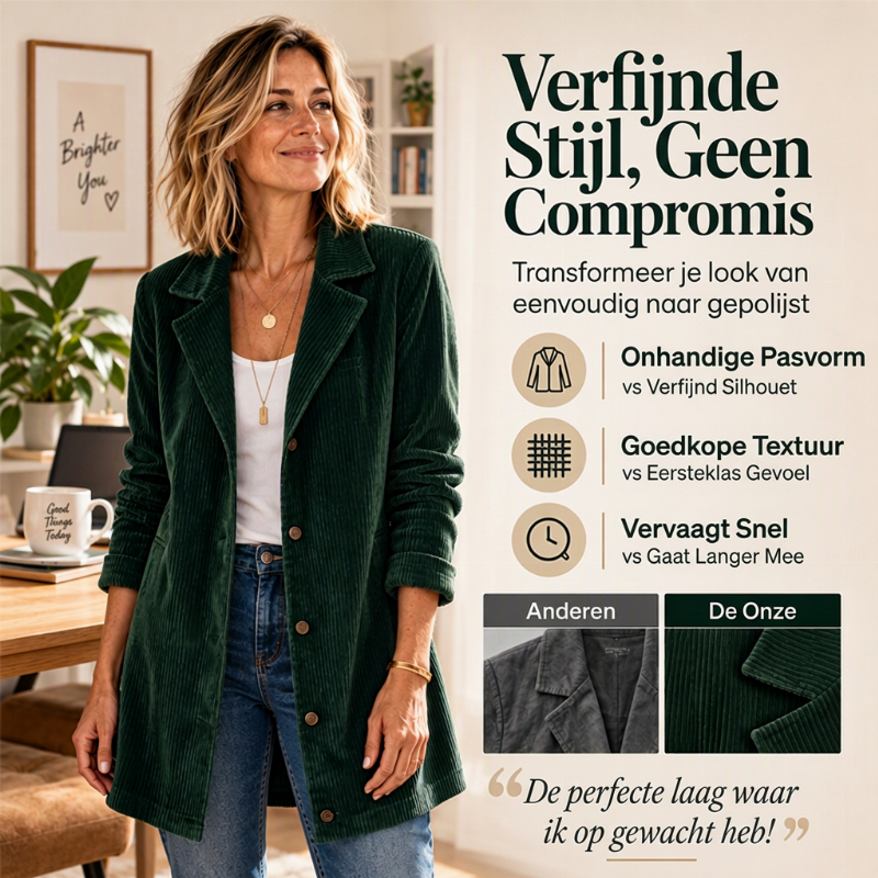 😍Casual corduroy kno open jack voor dames
