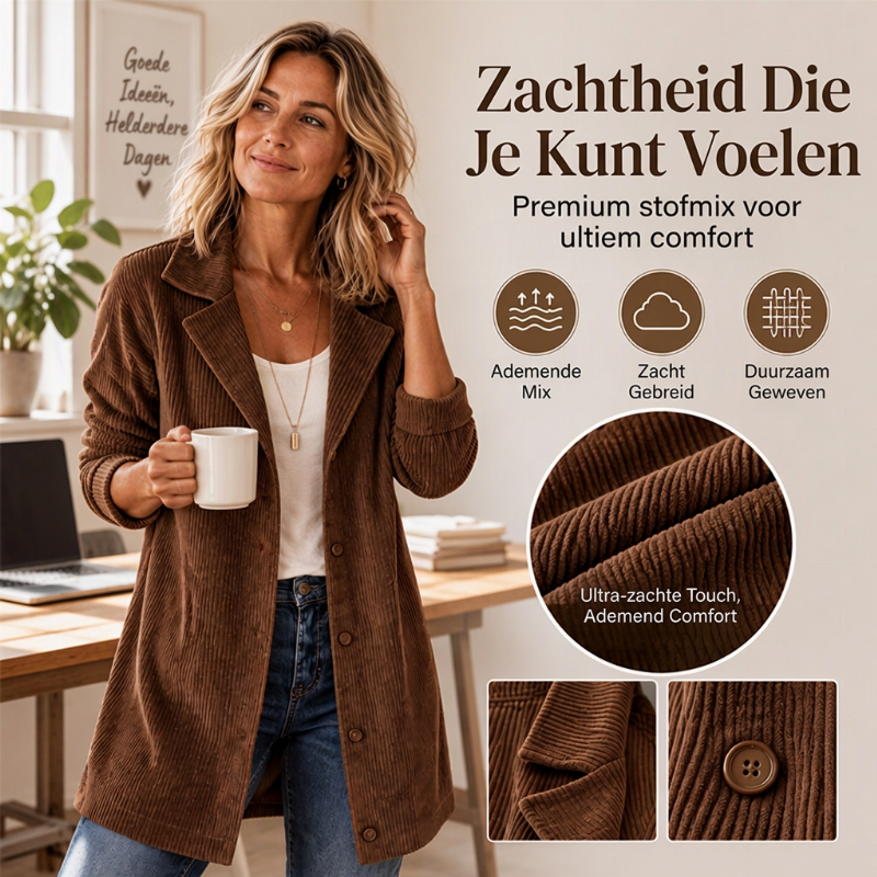 😍Casual corduroy kno open jack voor dames