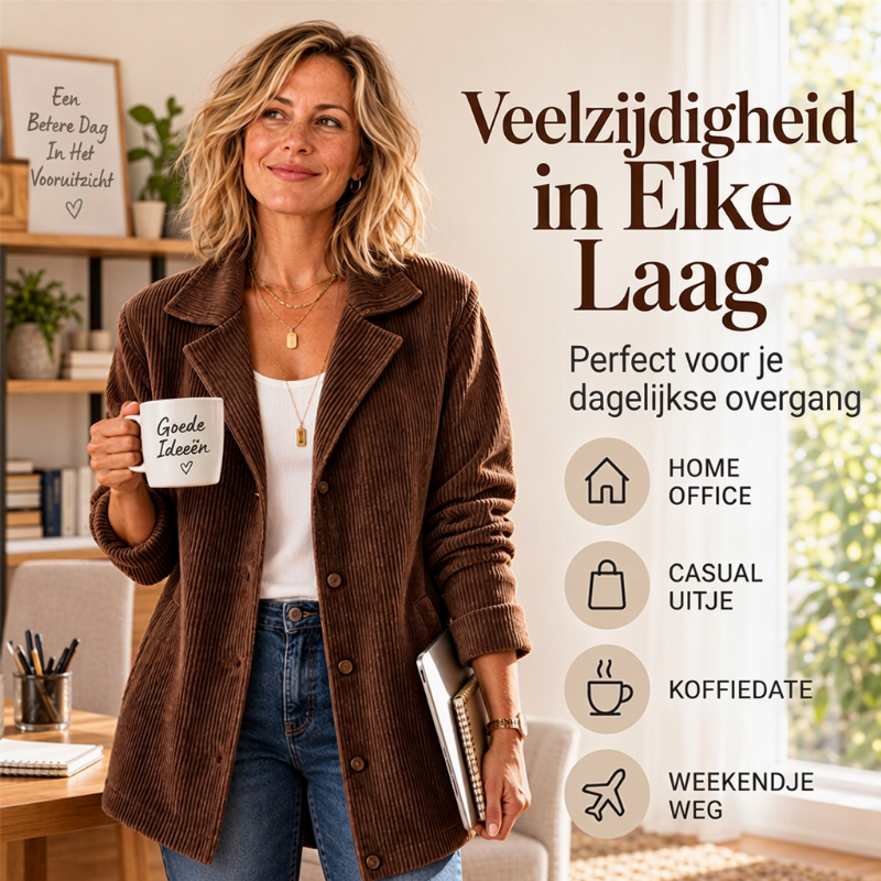 😍Casual corduroy kno open jack voor dames