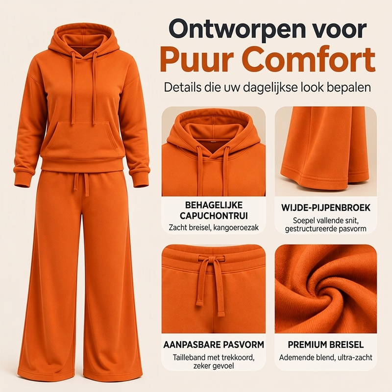 🔥Gratis verzending✈️Vrouwen Casual Losse 2-delige Loungeb Set