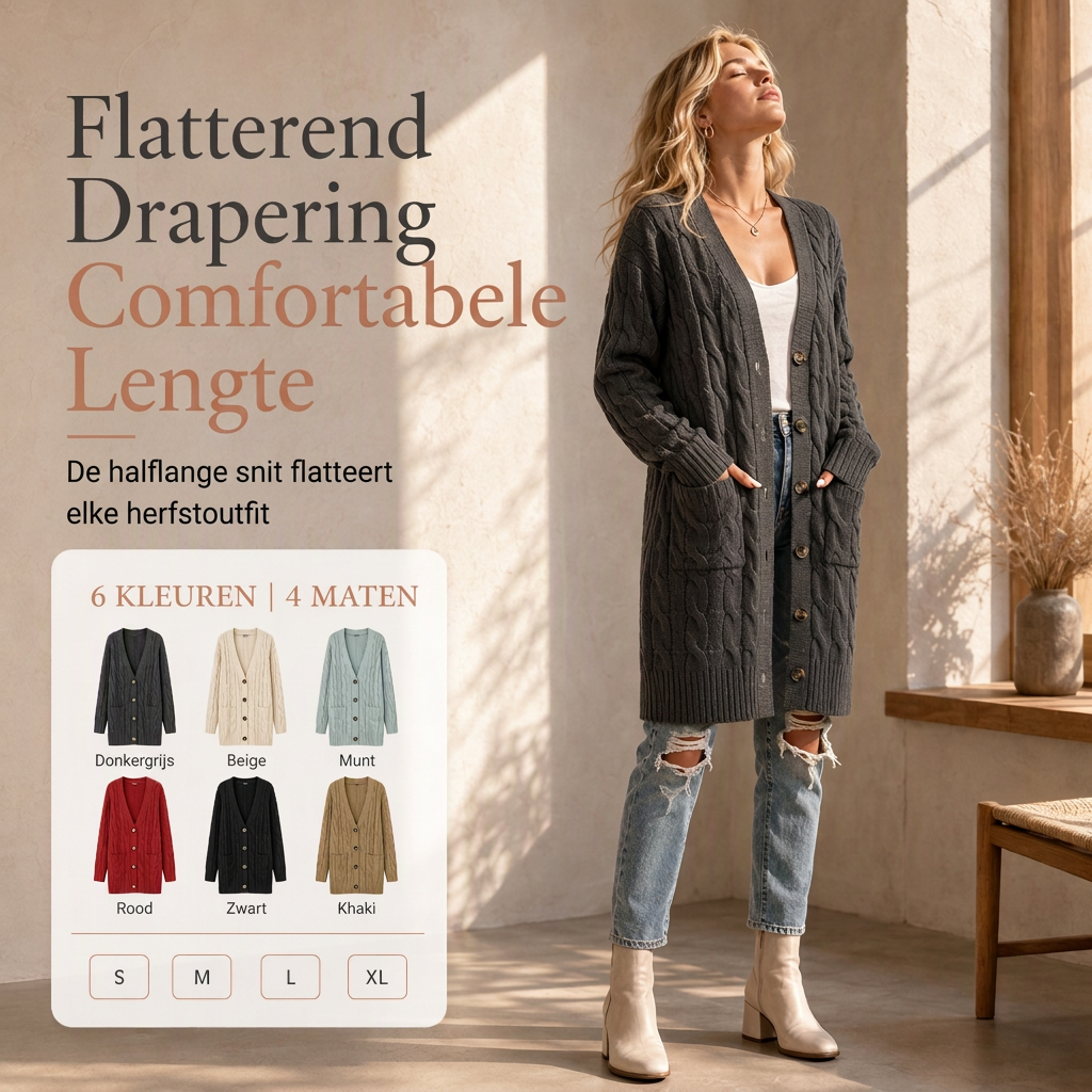 🔥Gratis verzending✈️Dames Lange Enkelijks Knit Vest Casual Jas Voor Herfst en Winter