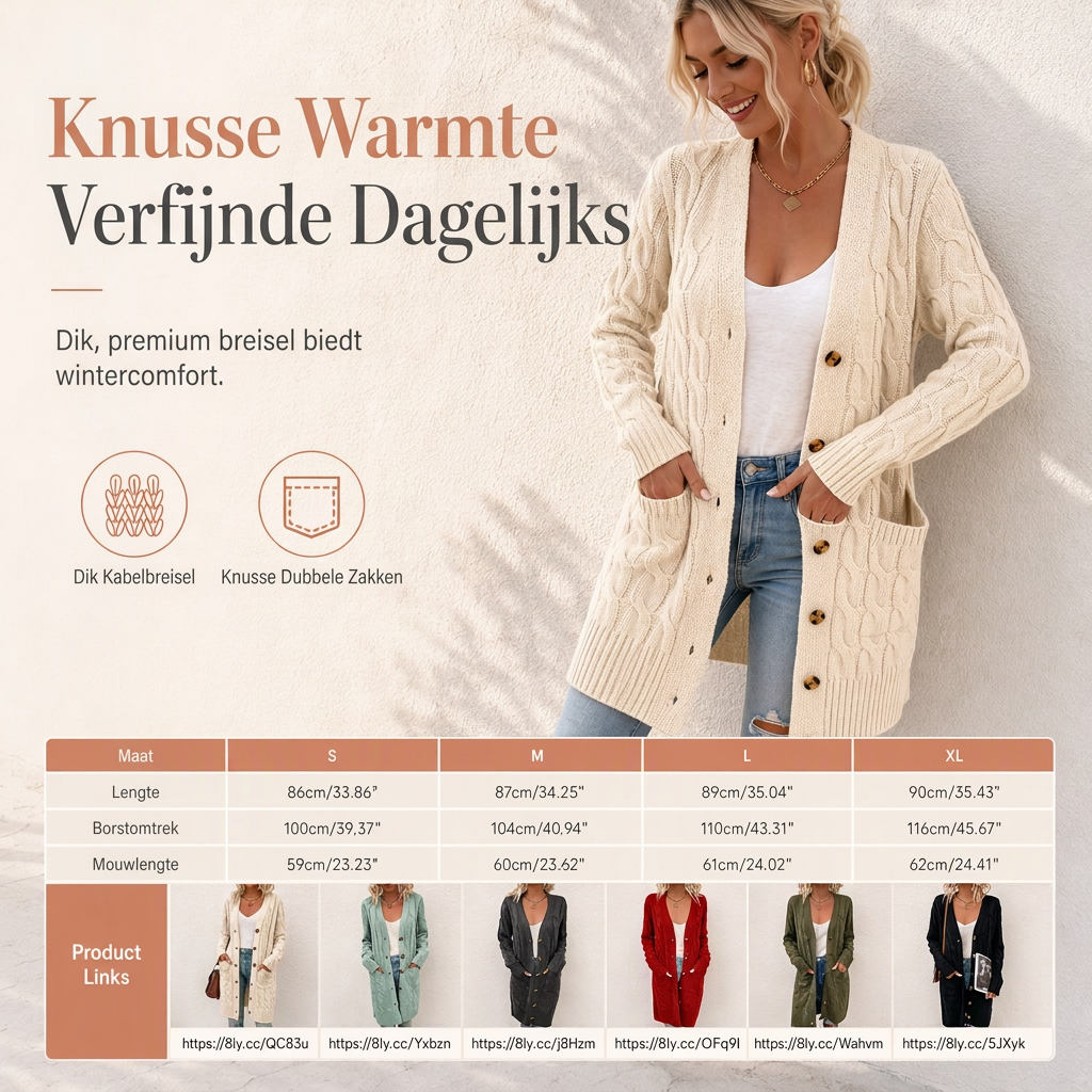 🔥Gratis verzending✈️Dames Lange Enkelijks Knit Vest Casual Jas Voor Herfst en Winter