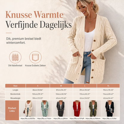 🔥Gratis verzending✈️Dames Lange Enkelijks Knit Vest Casual Jas Voor Herfst en Winter