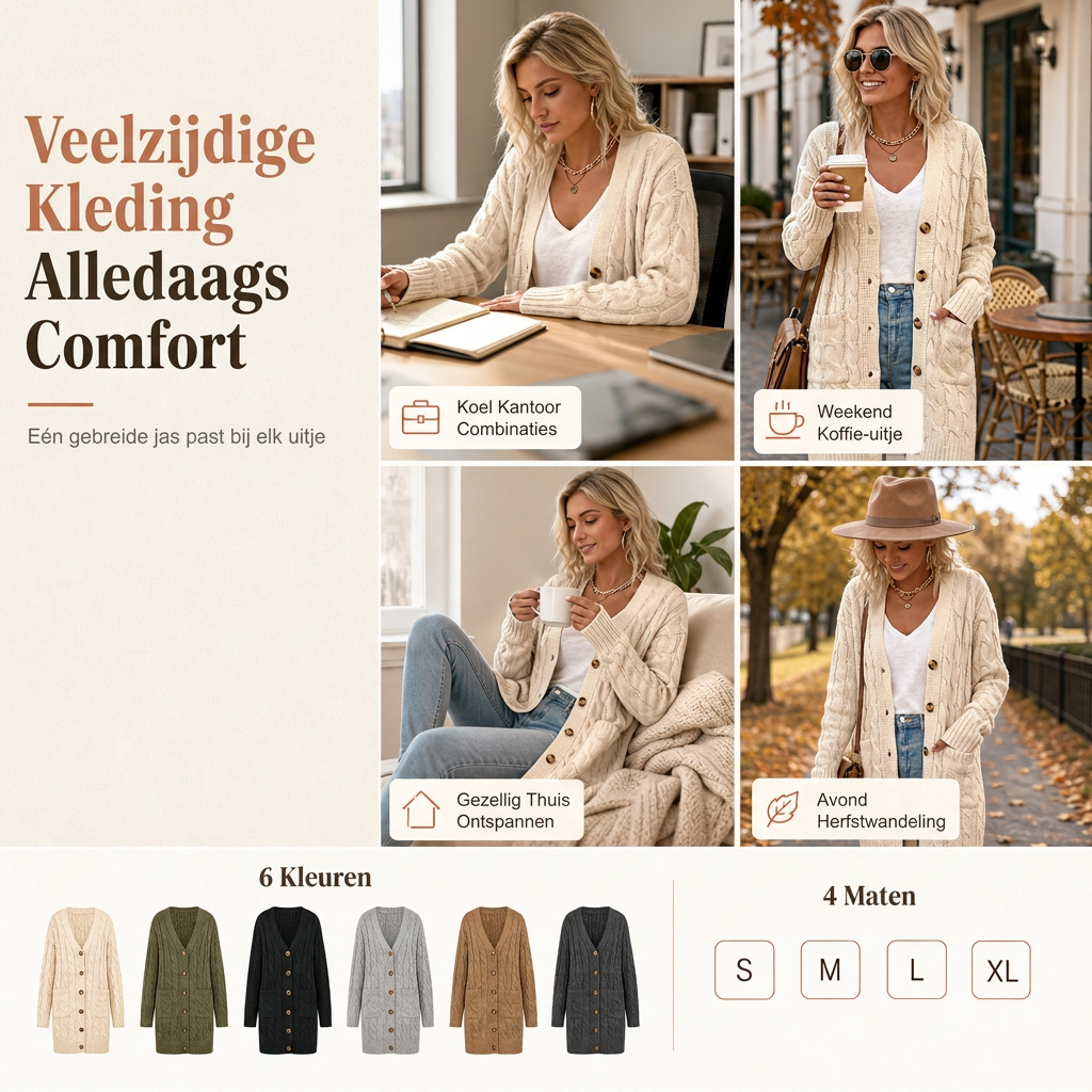 🔥Gratis verzending✈️Dames Lange Enkelijks Knit Vest Casual Jas Voor Herfst en Winter