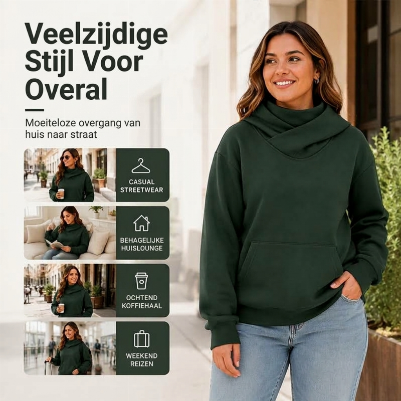 🔥Gratis verzending✈️Casual dames sweatshirt met capuchon en colshirt