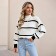 😍🔥Gestreepte damestrui met mock neck