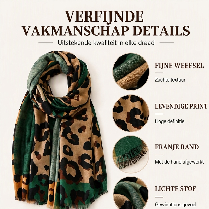 💥Nu helemaal in de mode!💥 Veelzijdige, lichte sjaal met luipaardprint