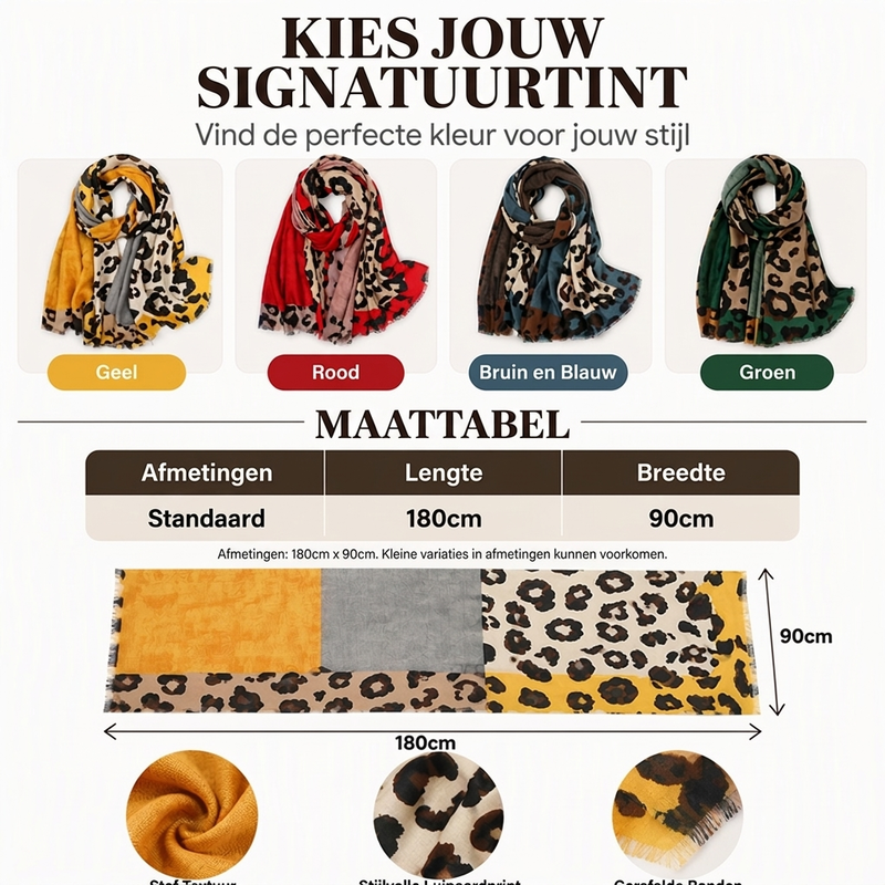 💥Nu helemaal in de mode!💥 Veelzijdige, lichte sjaal met luipaardprint