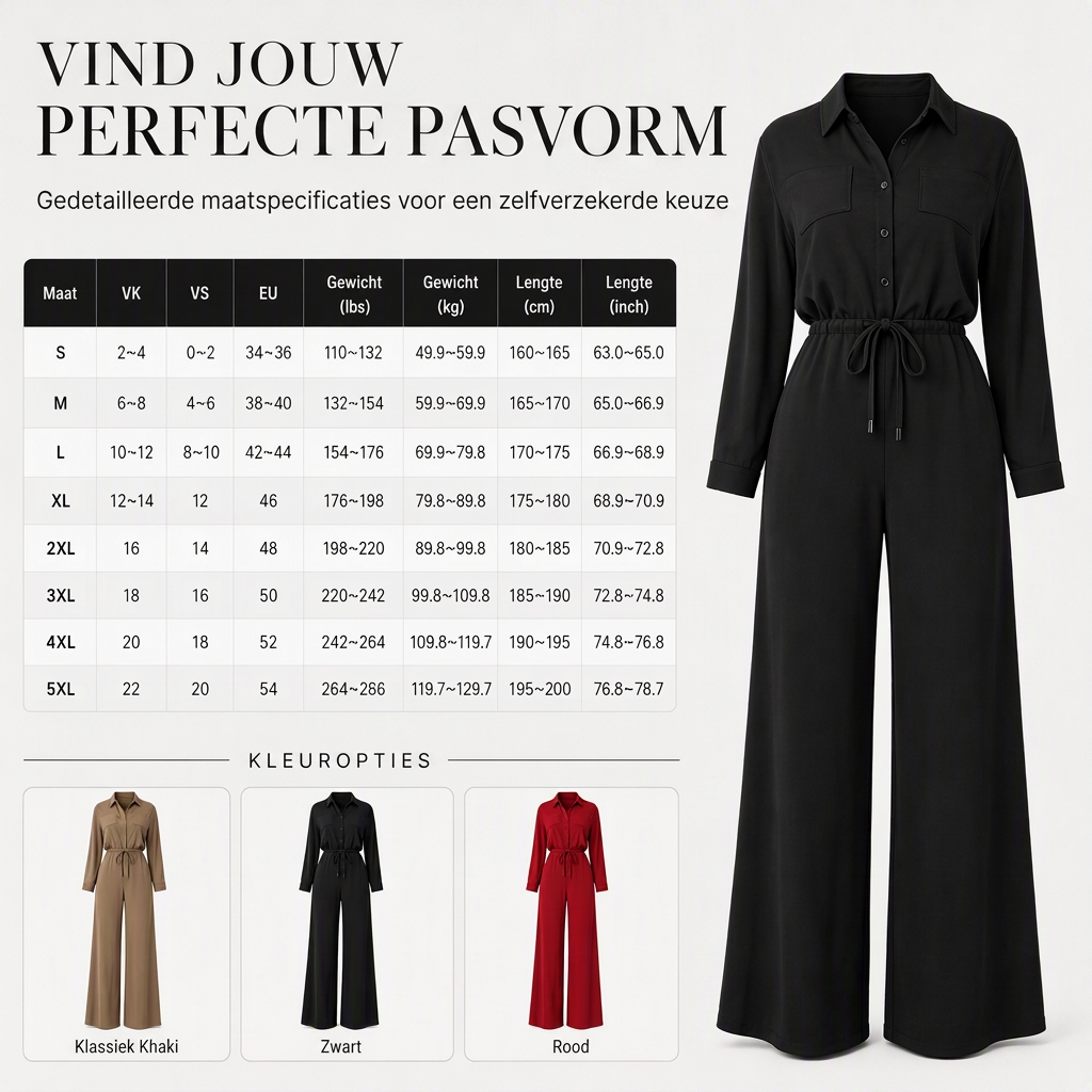 ✨ Nieuwe Collectie 🤎 Dames Jumpsuit met Reverskraag & Taille Strik – Effen Kleur, Elegante Overhemdstijl en Comfortabele Pasvorm