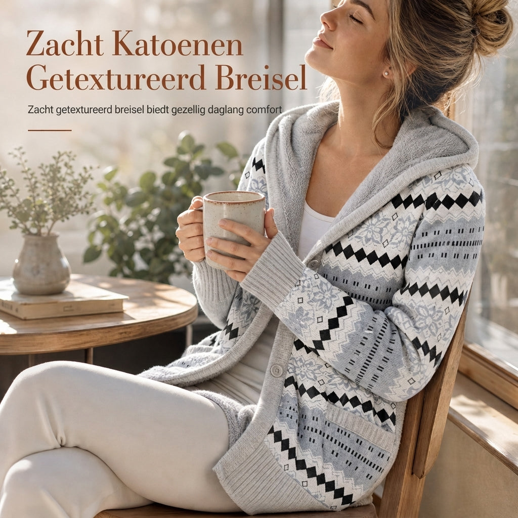 🔥Gratis verzending✈️50% korting🔥Halflange gebreide hoodie voor dames, met katoenen voering