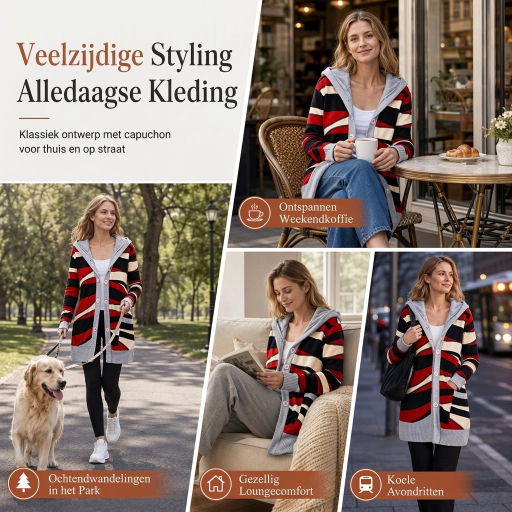🔥Gratis verzending✈️50% korting🔥Halflange gebreide hoodie voor dames, met katoenen voering