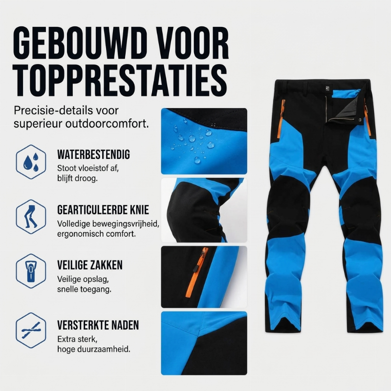 😍Waterdichte en winddichte herenwandelbroek met patchworkdesign