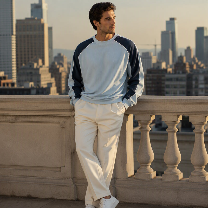 Heren sweatshirt met colorblock en losvallende pasvorm