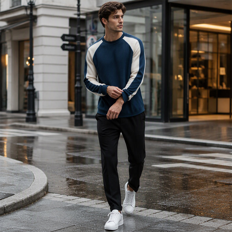 Heren sweatshirt met colorblock en losvallende pasvorm