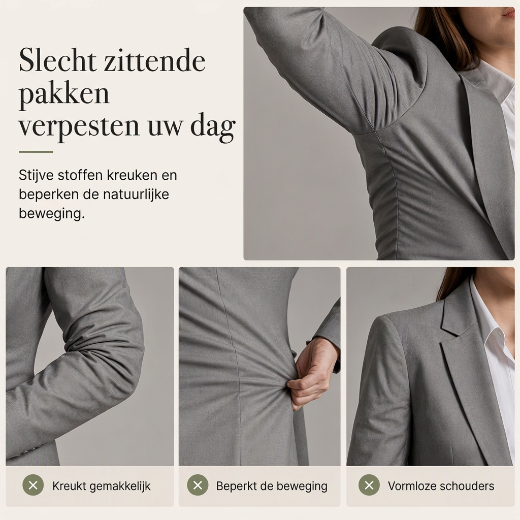 🔥Gratis verzending✈️Stijlvolle tweedelige pakset met getailleerde blazer en ruimvallende wijde broek
