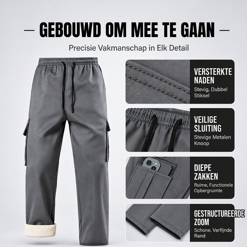 🔥Gratis verzending✈️Warme Heren Cargobroek met Fleecevoering – Comfortabel, Praktisch & Ideaal voor Koude Dagen 🔥
