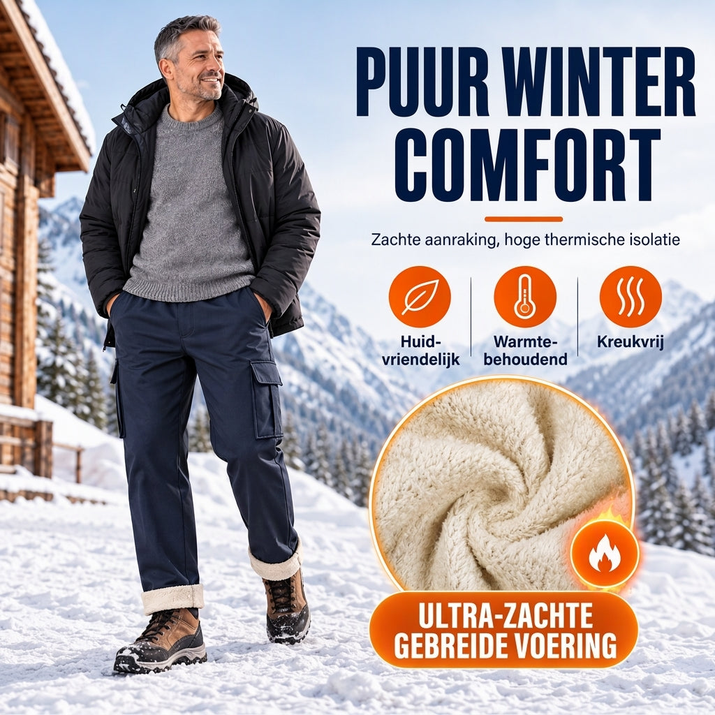 🔥Gratis verzending✈️Warme Heren Cargobroek met Fleecevoering – Comfortabel, Praktisch & Ideaal voor Koude Dagen 🔥