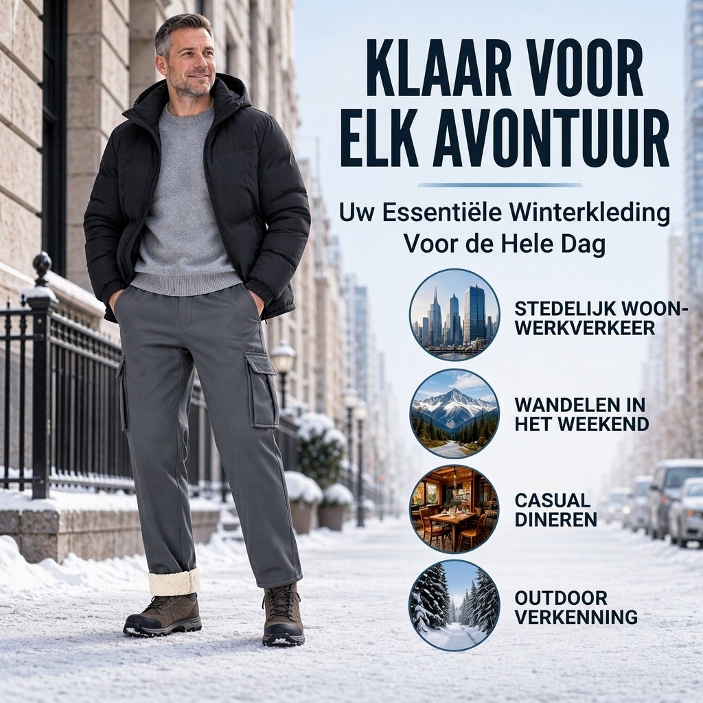 🔥Gratis verzending✈️Warme Heren Cargobroek met Fleecevoering – Comfortabel, Praktisch & Ideaal voor Koude Dagen 🔥