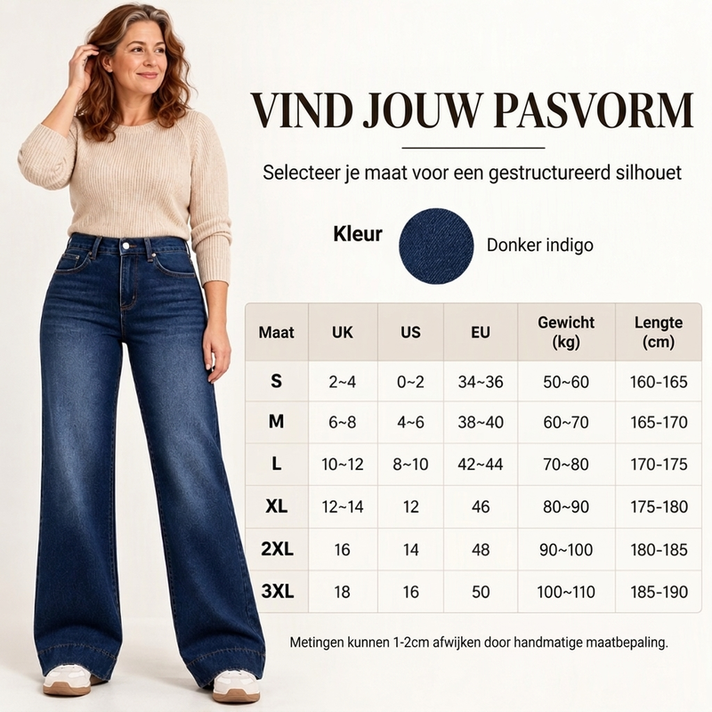 🔥Gratis verzending✈️Thermische Damesjeans met Hoge Taille & Wijde Pijpen – Warm Comfort en een Flatterende Pasvorm ✨
