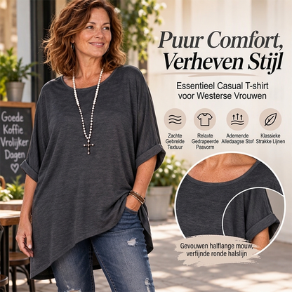 🔥50% OFF🔥Dames losvallende batwing-mouw asymmetrische top