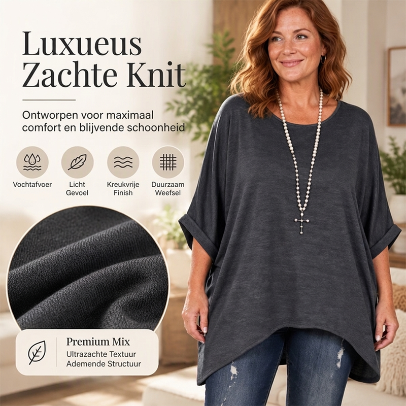 🔥50% OFF🔥Dames losvallende batwing-mouw asymmetrische top