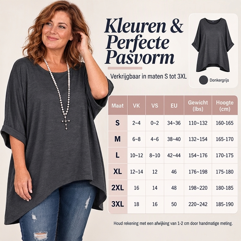 🔥50% OFF🔥Dames losvallende batwing-mouw asymmetrische top