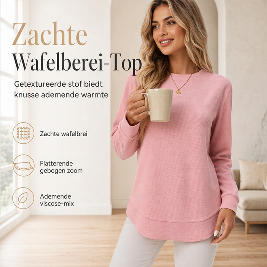 😍🔥Casueal losvallend wafelbrei shirt voor dames