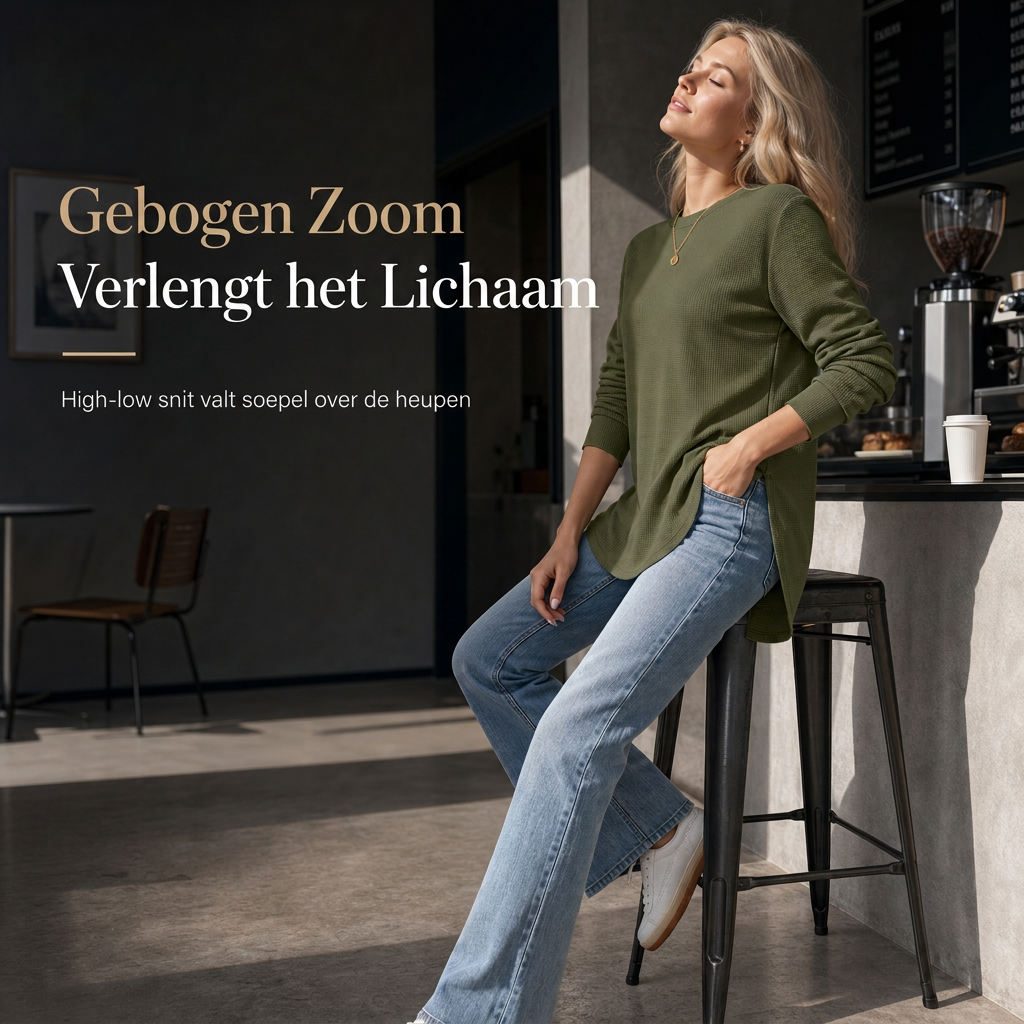 😍🔥Casueal losvallend wafelbrei shirt voor dames
